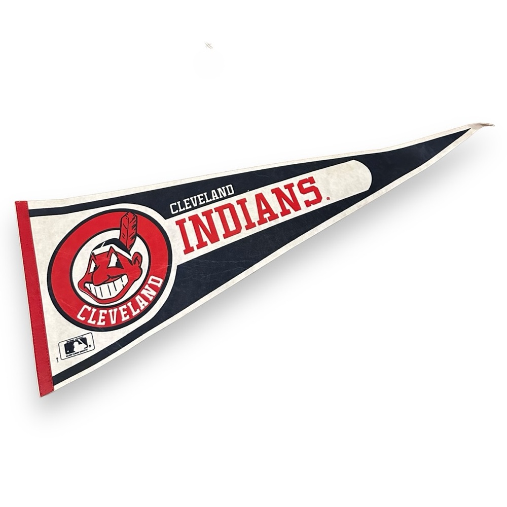 Vintage Cleveland Indians Baseball MLB Felt Pennant Flag 30“ Chief Wahoo